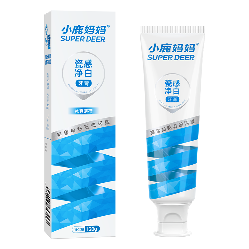小鹿 瓷感净白牙膏 120g