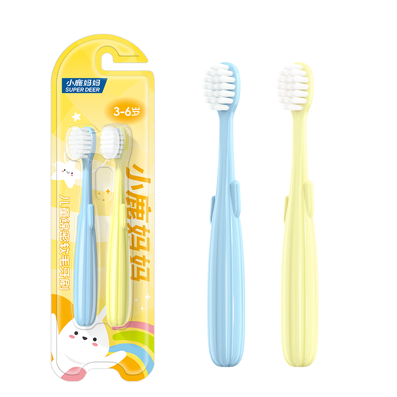 小鹿 仙人掌 7号双支儿童牙刷（蓝+黄）
